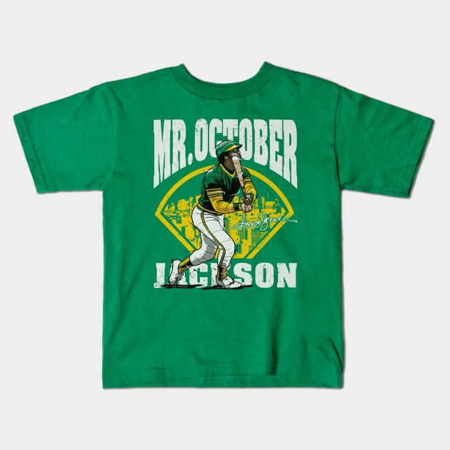 Reggie Jackson Oakland Mr. October Field Kids T-Shirt by danlintonpro